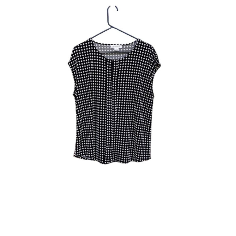 Liz Claiborne Top Geometric Dot Pattern Keyhole Neckline Size XL